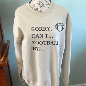Gildan Cream Sweatshirt with Football Print
